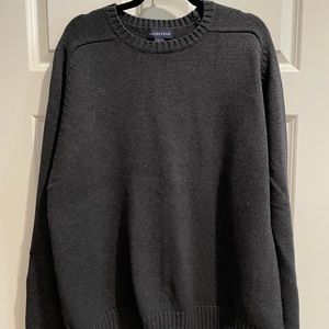 Lands End Men’s Crewneck Sweater, Size XL, Gray, 100% Cotton